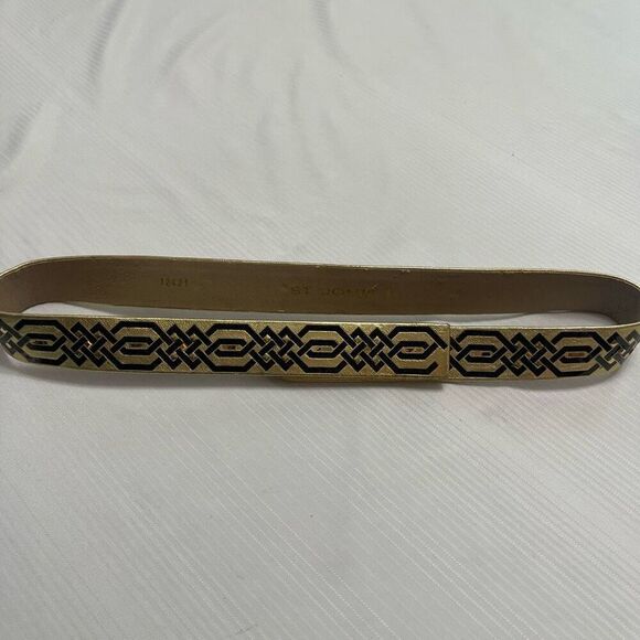 ST. JOHN Women’s Gold Black VTG Belt Size 6